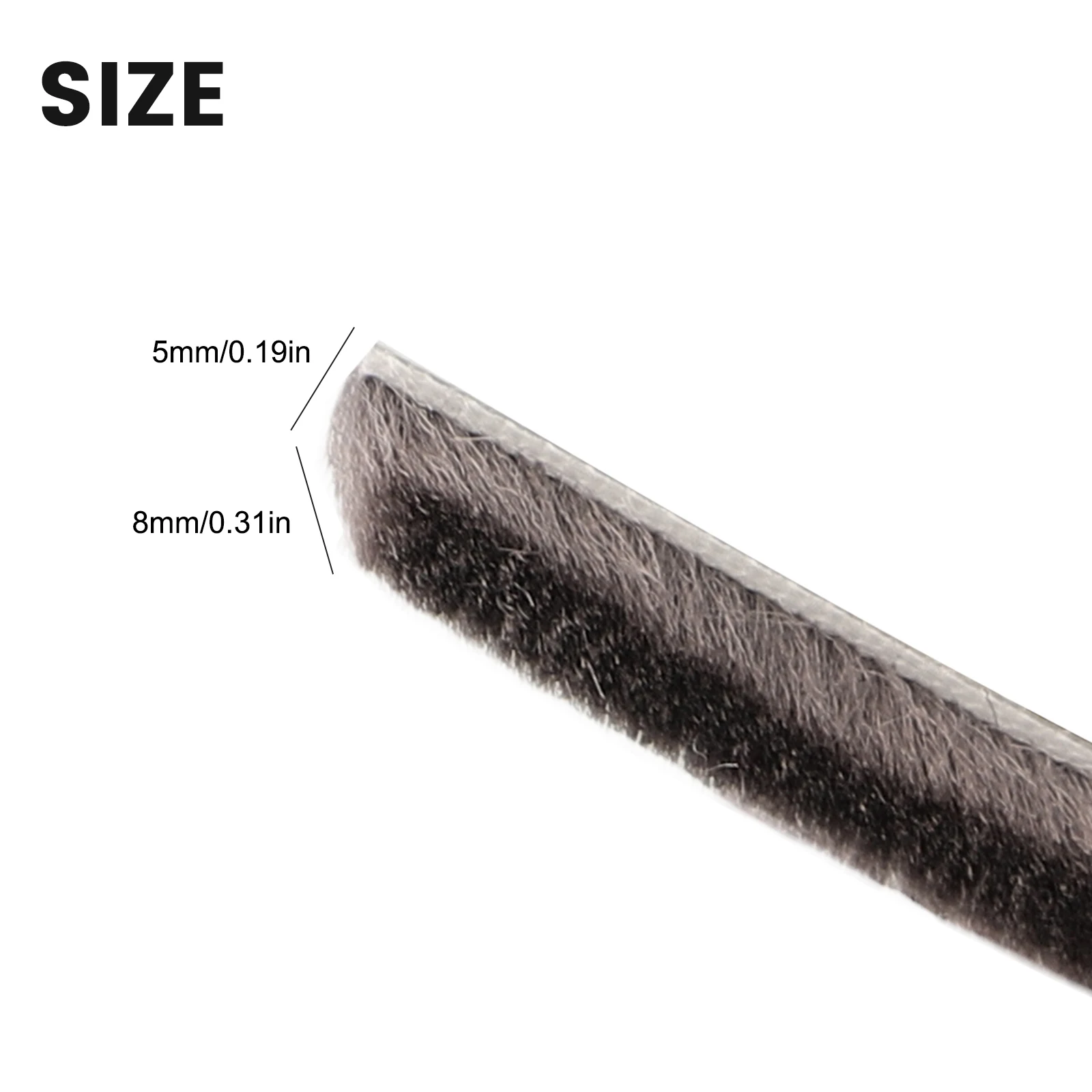 Excluidor de tiro abatible para puerta corredera, tira de sellado de 5 mm x 8 mm, resistente al viento y a los insectos, adecuado para gabinetes