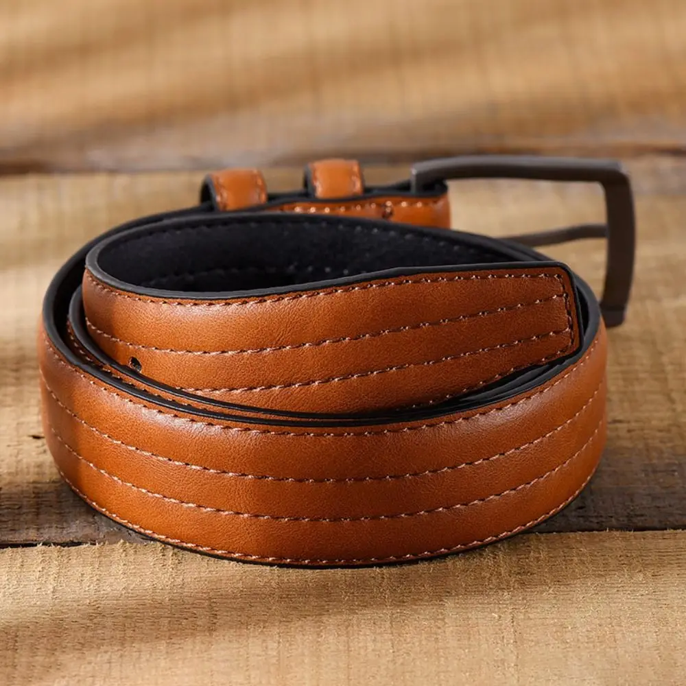 حزام جلد صناعي بتصميم فاخر للرجال ، حزام خصر متعدد الاستخدامات ، علامة تجارية عصرية ، عمل ، غير رسمي
