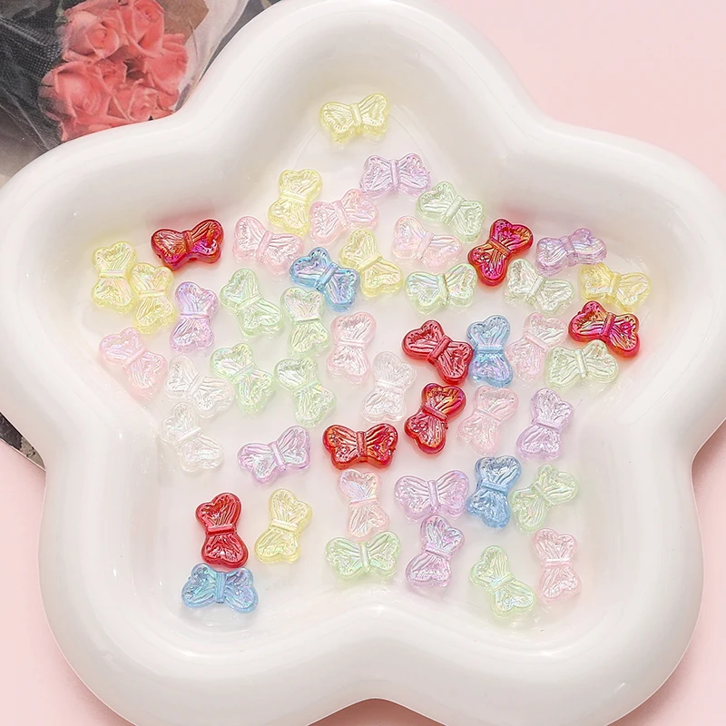 10-30 stuks 14x8mm veelkleurige vlindervorm acryl kralen spacer losse kralen voor DIY armband telefoon ketting sieraden maken benodigdheden
