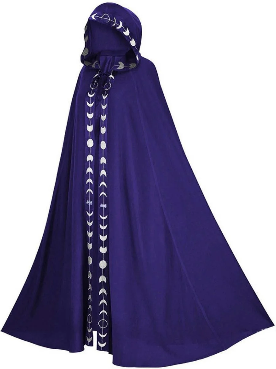 Umhang mit Kapuze, Renaissance-Druck, fünf Farben, Halloween-Cosplay-Kostüm, große Größe, Polyesterfaser, Triacetatfaser, Damen-Spezial...