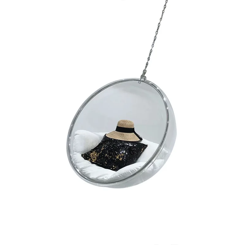 Transparent bubble chair hemisphere swing hanging chair acrylic hanging basket indoor and outdoor balcony courtyard space chair