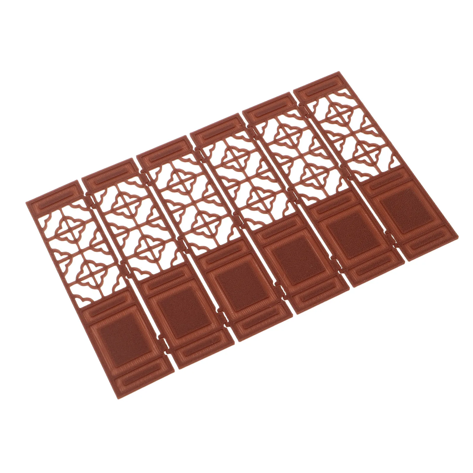 Mini Chinese Folding Screen 1:20 Brown Miniature Folding Screen Vintage Dollhouse Furniture Desktop Decorative