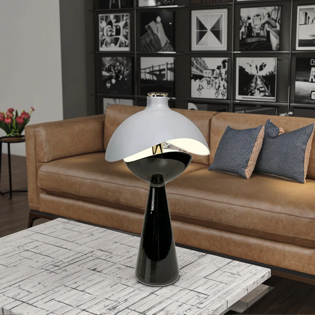 Modern fashion iron and copper bedside table lamp cordless portable, with eye protection function