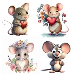 C228# Cute Mouse Wall Sticker Animal Bathroom Toilet Decor Living Room Cabinet Refrigerator Home Decoration Decals