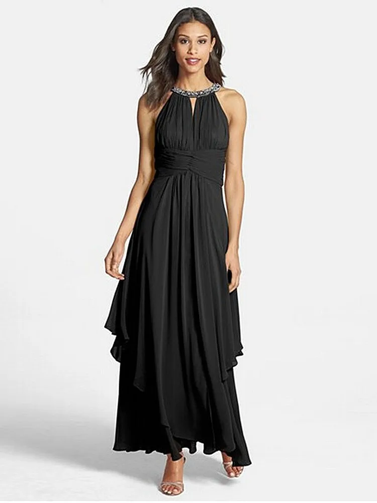 

Sexy Off-shoulder Chiffon Dress Long Evening Dress 2026 New Style Neck Fashion Hanging Version High Waist A-line Skirt Style