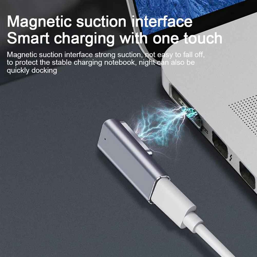 Type-C Female to Magnetic PD USB Adapter with Indicator Lamp for Macbook Air/Pro