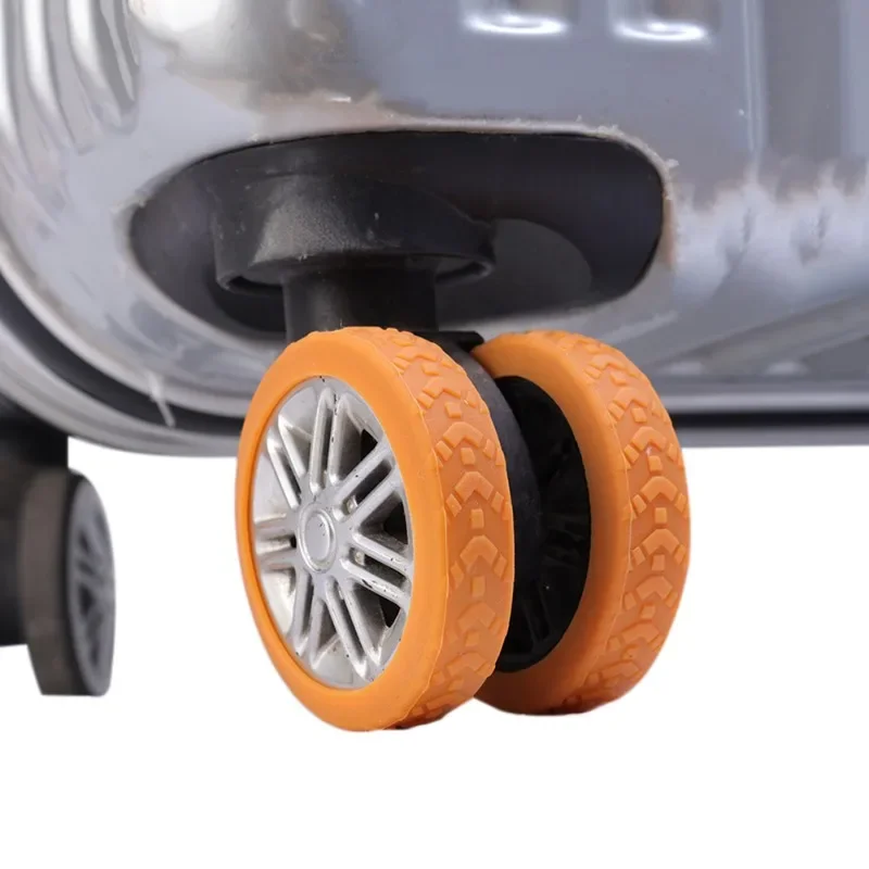 24/4PCS Rolling Luggage Wheel Protecter Reduce Noise Trolley Case Wheels Guard Cover Silicone Caster Sleeve Suitcase Accessories