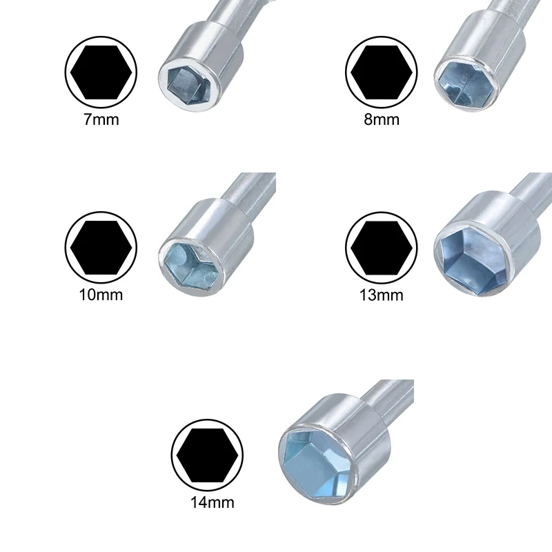7mm 8mm 10mm 13mm 14mm Single Ended Spanner Carbon Steel Socket Wrench Metric L Shaped Angled Open Hex 6 Point Socket Wrench Set