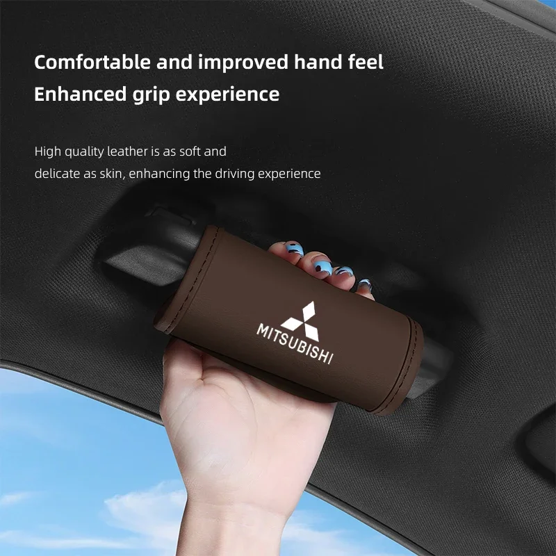 

Car Interior Roof Grab Handle Protector Cover Safety Ceiling Handle Pad for Mitsubishi Eclipse Cross Xpander Mirage