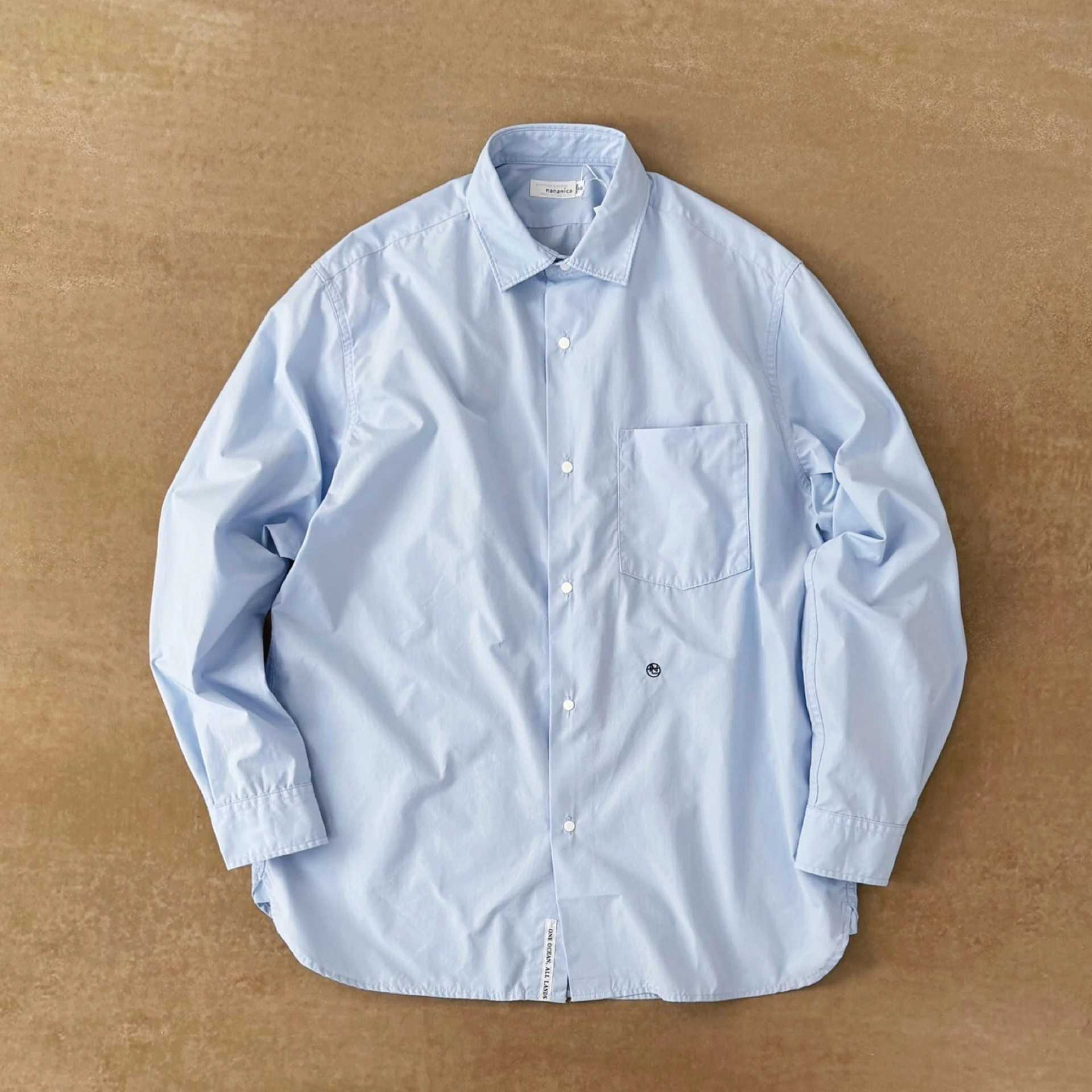 

NANAMICA 25SS Mountain silhouette cut organic cotton plain shirt