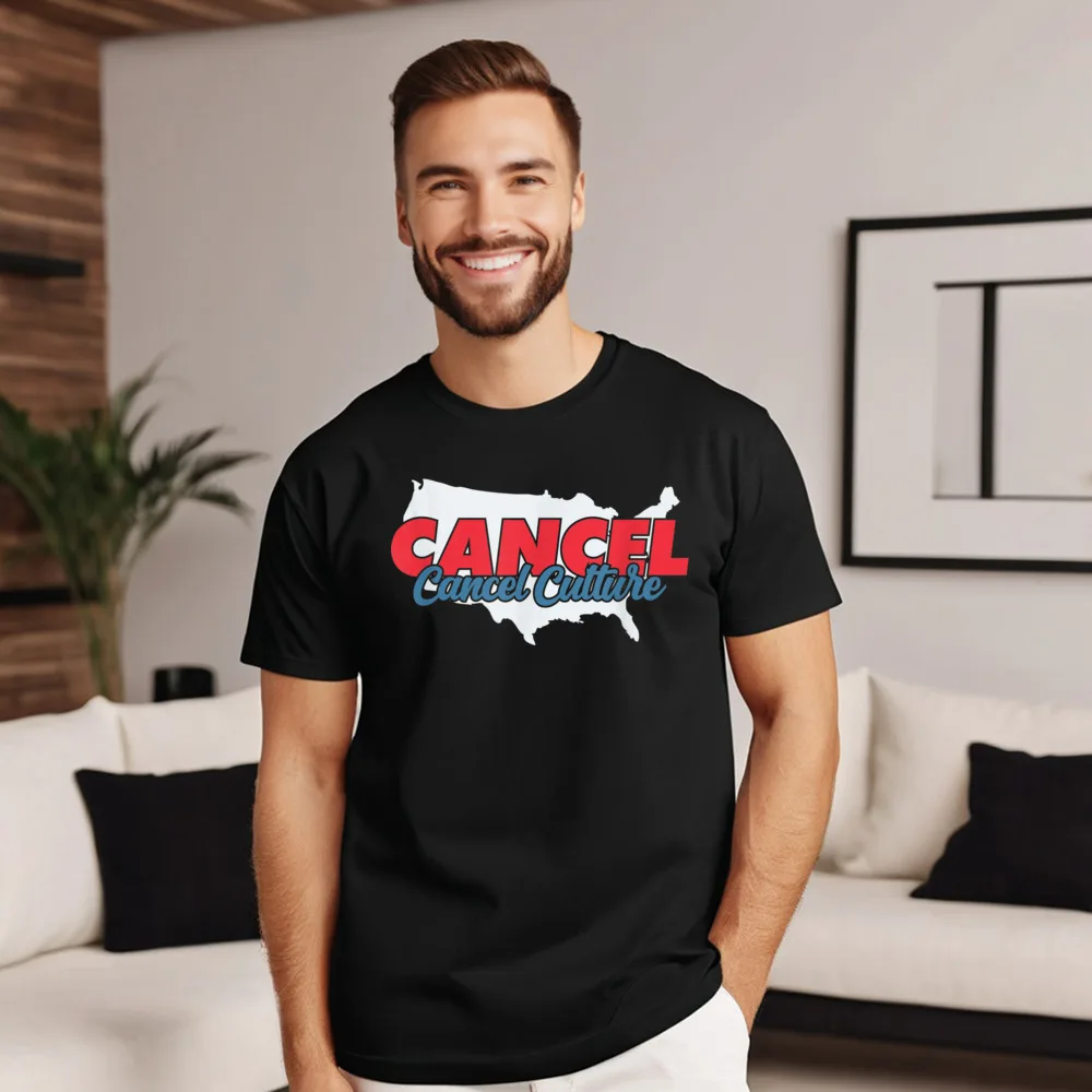 Cancel Cancel Culture Funny Political Thanksgiving Day 100% Cotton Round Neck Tees Short Sleeve Group Tee-Shirt Loose T Shirt