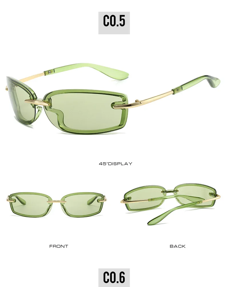Coole randlose y2k Sonnenbrille für Frauen neue Steampunk Brille Trend Punk Shades Brillen Unisex Outdoor Brillen uv400 – Detail 13