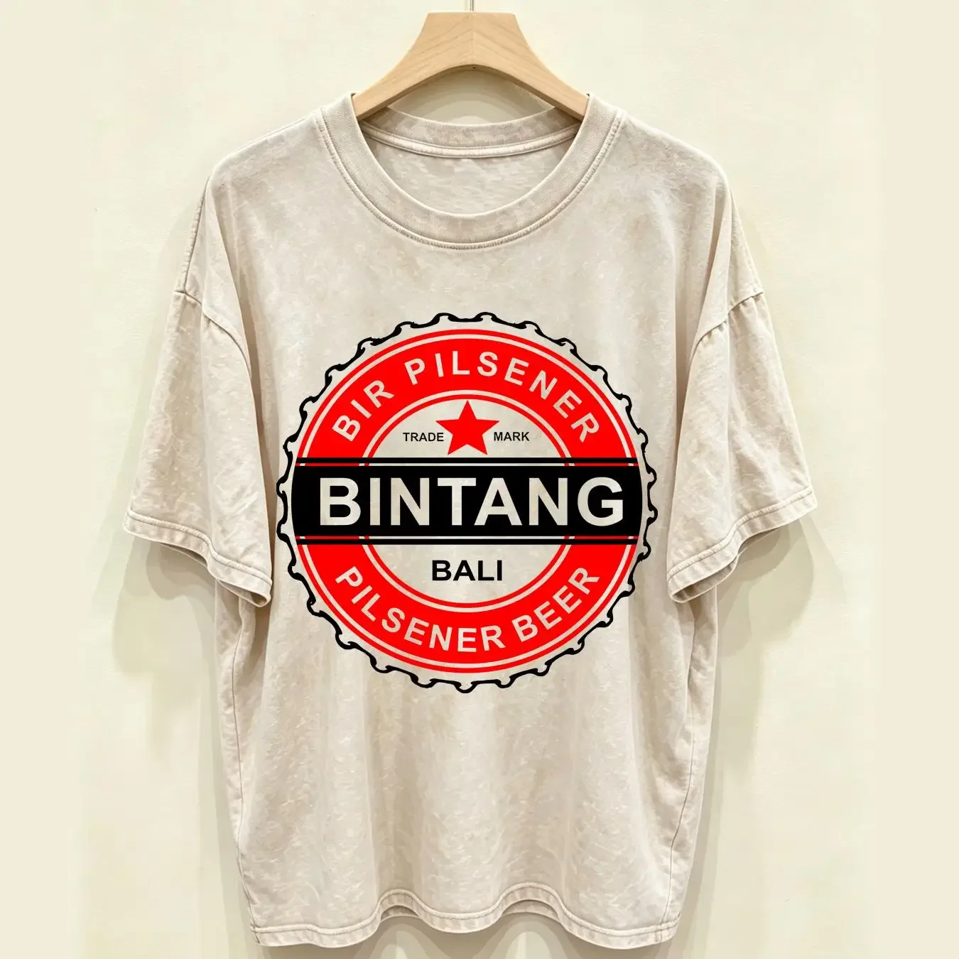 washed T Shirt Vintage Bali Bintang Beer Asia Lombok Surfing Kuta Size S M L XL 2XL long or short sleeves vintage Washed