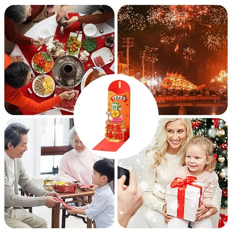 3D Chinese Dragon Long Luck Money Bag Red Pocket Hongbao Paper Envelopes Spring Festival 2024 New Year Red Envelope