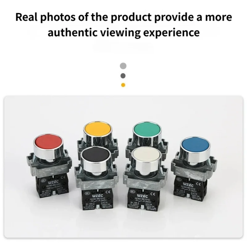 XB4Push Button Switch Momentary Self-Resetting Flat High Head22mmPower button switch with lightXB4-BA41 BA42  10A NC / NO