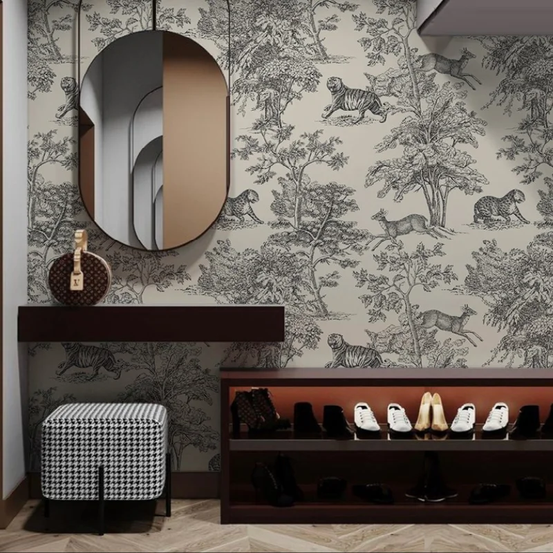 

Пользовательские Юго-Восточной Азии тропические животные фреска банановый лист обои масляная живопись материал 3d гостиная ТВ фон стена спальня