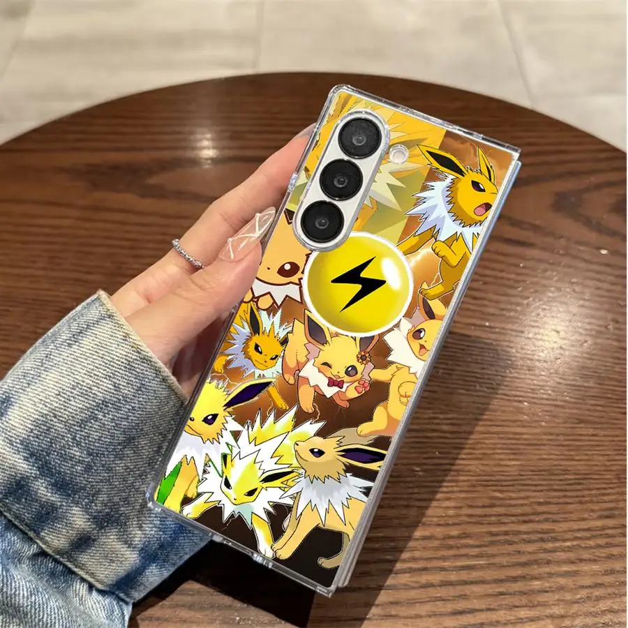 Cartoon P-Pokemon Case for Samsung Galaxy Z Fold 7 6 5 4 3 ZFold6 ZFold7 ZFold3 ZFold5 ZFold4 Hard Phone Cover