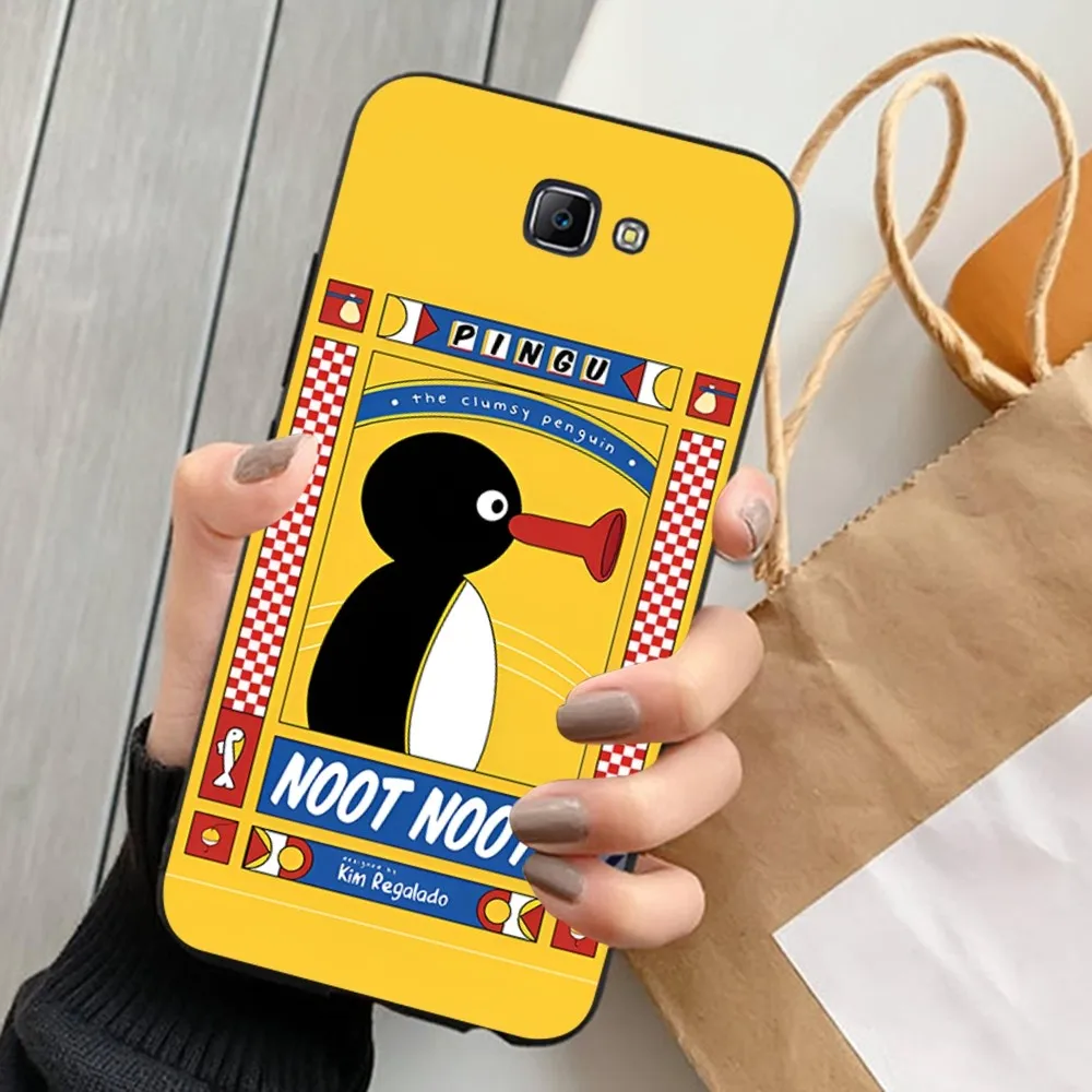 Casing ponsel kartun p-pingu lucu, casing penutup ponsel untuk Samsung J 7 plus 7core J7 neo J6 plus prime J6 J4 J5