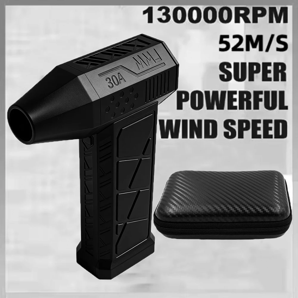 

Mini Turbo Jet Fan Electric Air Duster 130000RPM Adjustable Wind Speed Rechargeable Violent Blower with Light for Car Cleaning