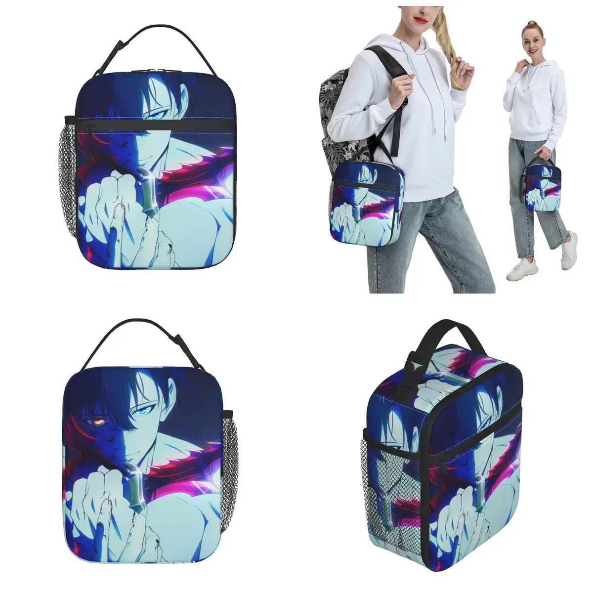 Anime Solo Leveling Merch Insulated Lunch Bags For Work Storage Food Boxes Portable Thermal Cooler Lunch Box