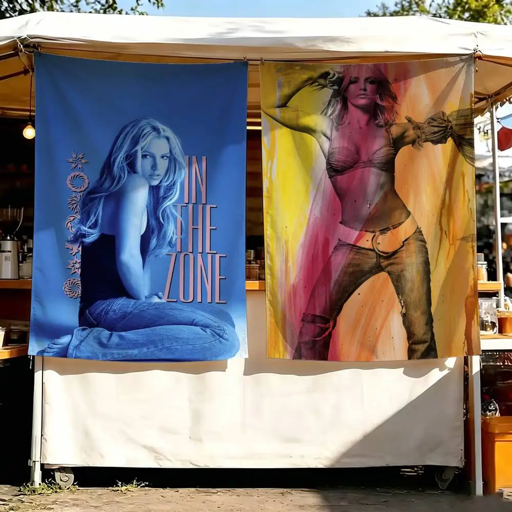 Singer B-Britney Classics S-Spears Flag Outdoor Decorations for Bedrooms Home Decor Items Decoration Banners