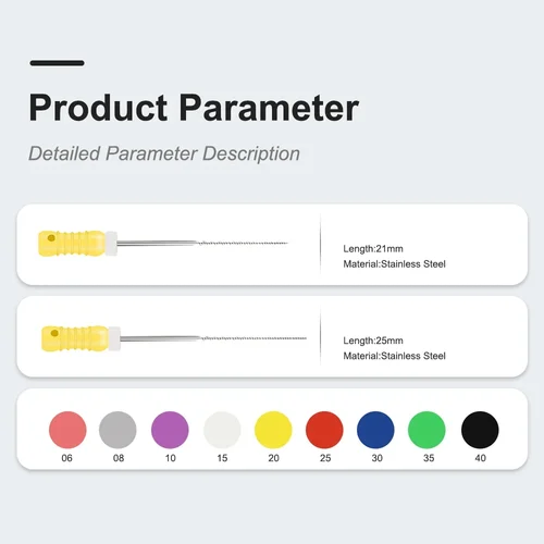 Imagen 2 del producto Limas K de uso manual Dental ELIJAH, limas de conducto radicular endodóntico de acero inoxidable de 21mm/25mm, juego de 60 uds, herramientas de instrumentos profesionales