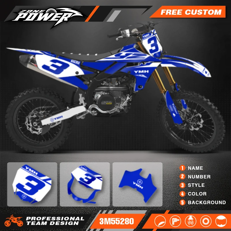 Powerzone For Yamaha YZF250 19-23 YZF450 18-22 WRF450 19-22 WRF250 20-23 Custom Backgrounds Graphics Decals Sticker Kits  18