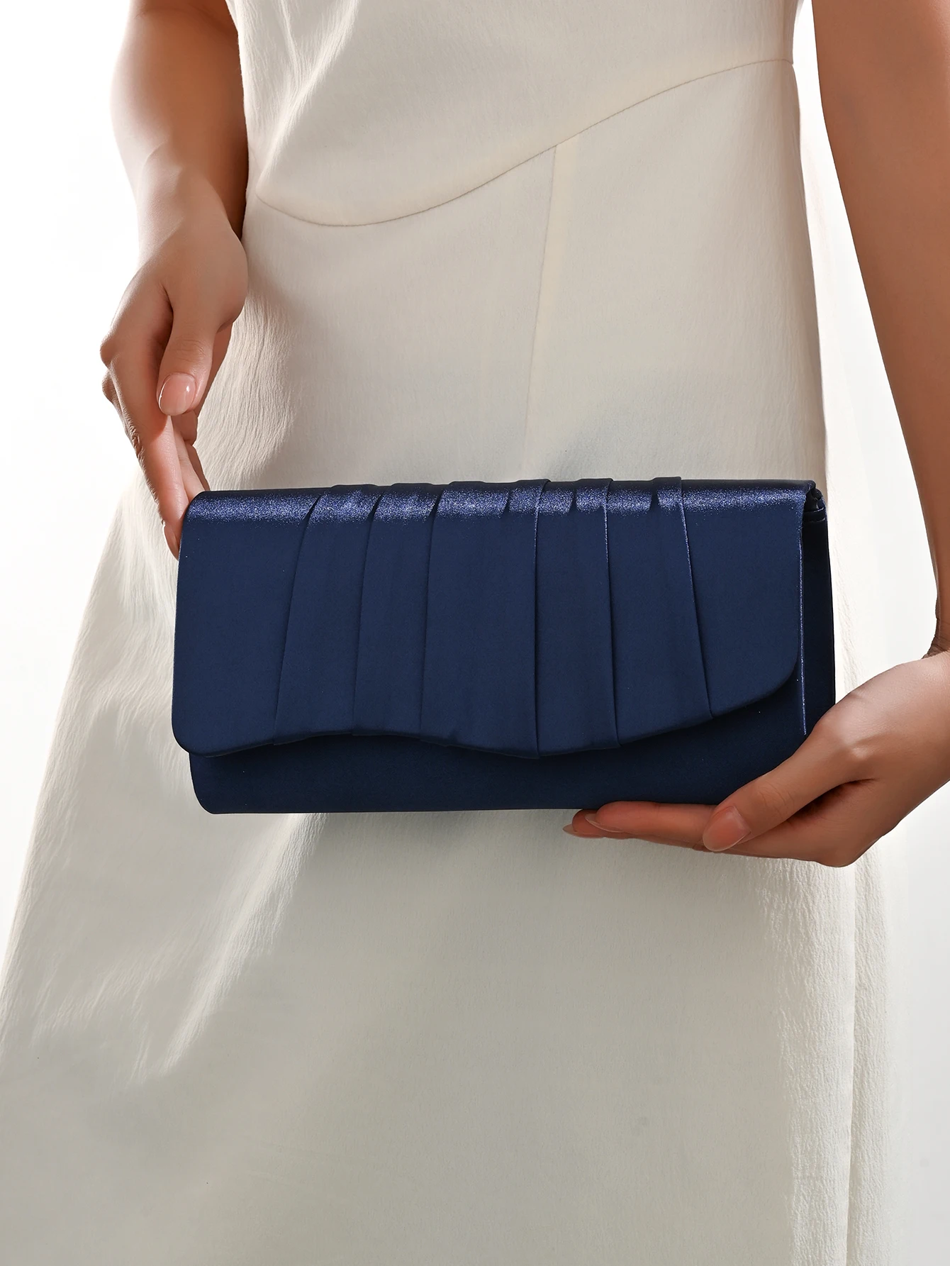 Damen-Dinner-Tasche, plissiert, einfarbig, Clutch, Party, Abendessen, Hochzeit, leicht, luxuriös, Umschlag, Abendtasche für Abschlussball, Abendessen/Bankett – Detail 24