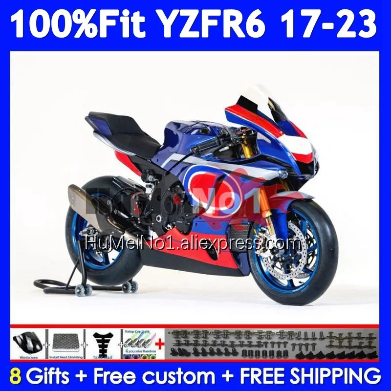 Body For YAMAHA YZF R6 YZF600 YZFR6 17 18 19 20 21 PATA Blue 22 23 360No.109 YZF-R6 2017 2018 2019 2020 2021 2022 2023 Fairing