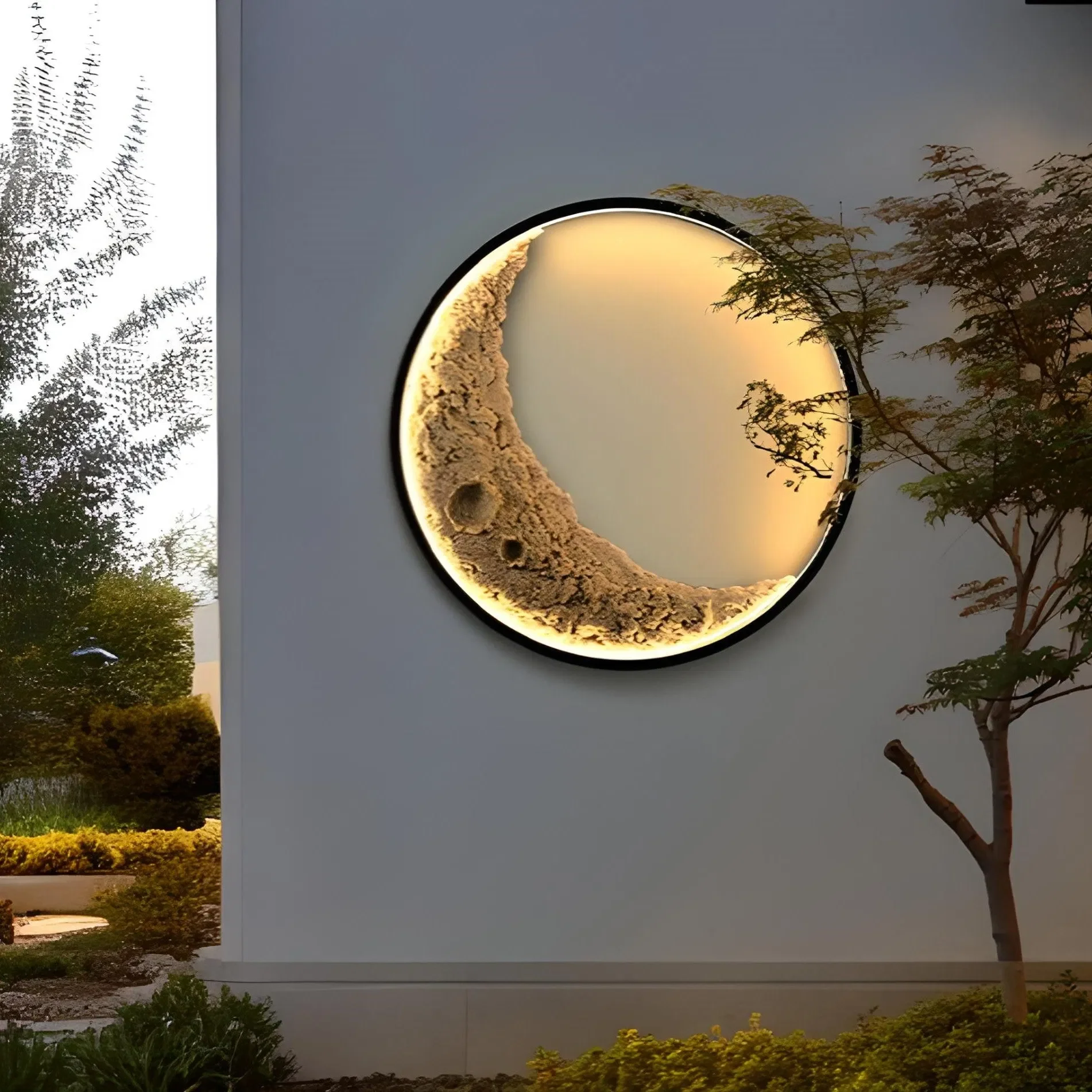 3D Moon Wall Lamp Indoor and Outdoor Lighting for Living Room Bedroom Decoration