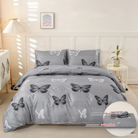 3pcs Butterfly Print Duvet Cover Set, Soft Skin-Friendly Bedding Set Includes 1 Duvet Cover And 2 Pillowcases