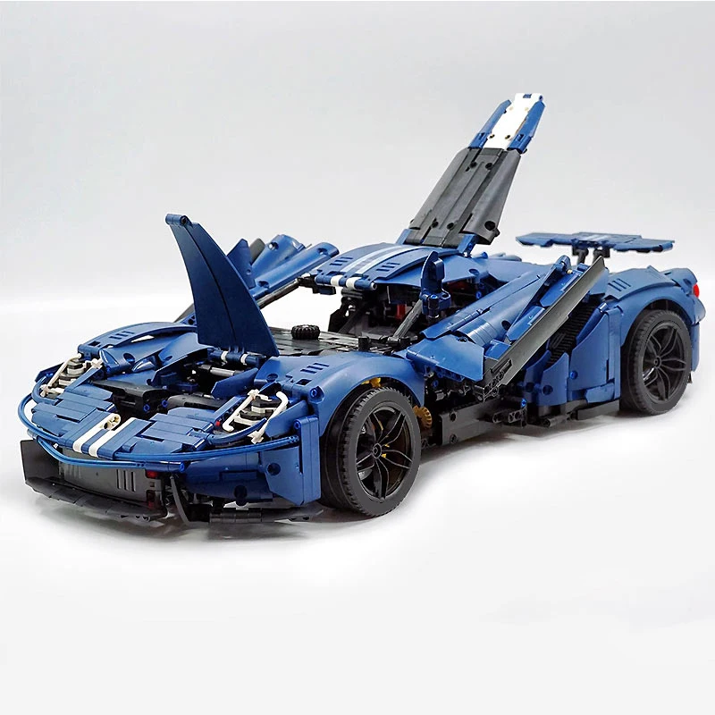 Tgl T5042 Moc Technisch Blauw Sportwagen Ford Gt 1:8 Modelbouwstenen Puzzel Montage Speelgoed Kerstcadeau Voor Jongens Kinderen