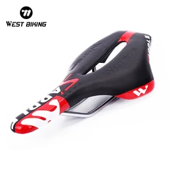 WEST BIKING Bicycle Racing Saddle Skidproof Bike Saddle Seat Cushion MTB Hollow Road Mountain Red Cycling Bicycle Bike Saddle