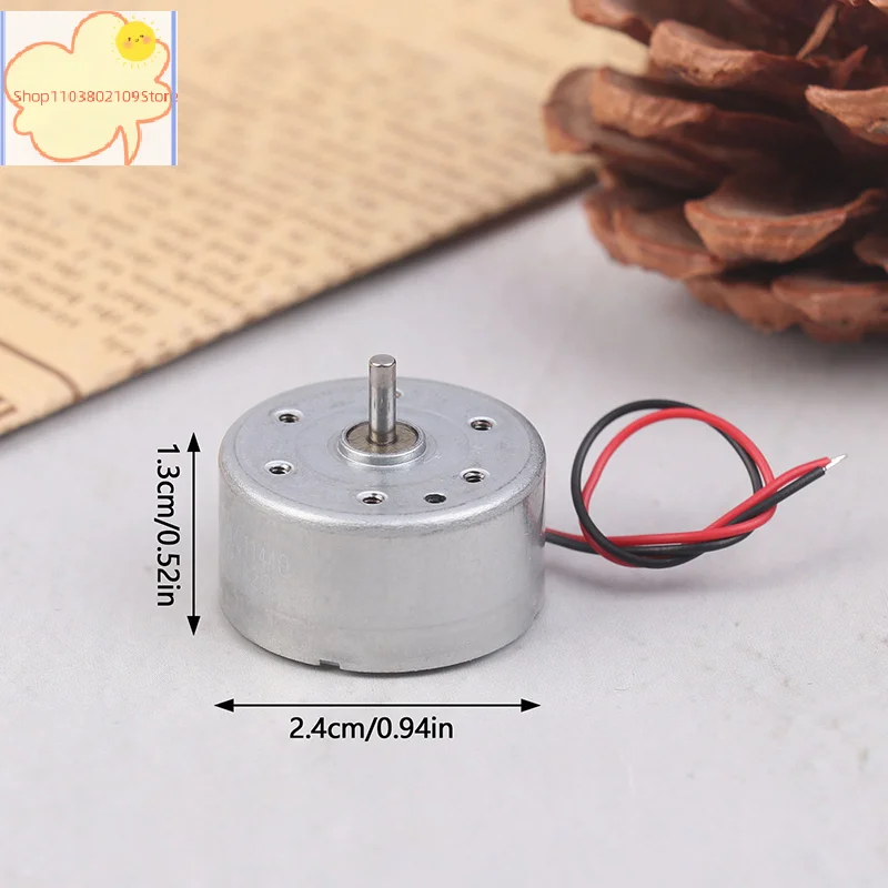 [YH]RF-300EA-1D390 DC 1.5V/3V/5V/6V 7250RPM Mini Mute 24mm Round Spindle Motor Precious Metal Brush Engine DIY Solar Power Toy M