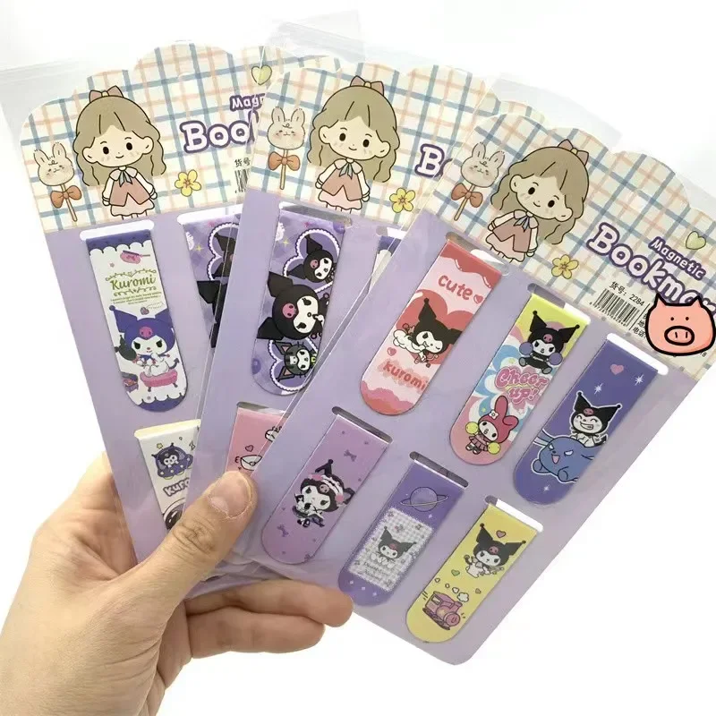 New Sanrio Cinnamoroll Mymelody Kuromi Magnetic Bookmarks Magnet Page Markers Assorted Book Markers Set For Students Reading
