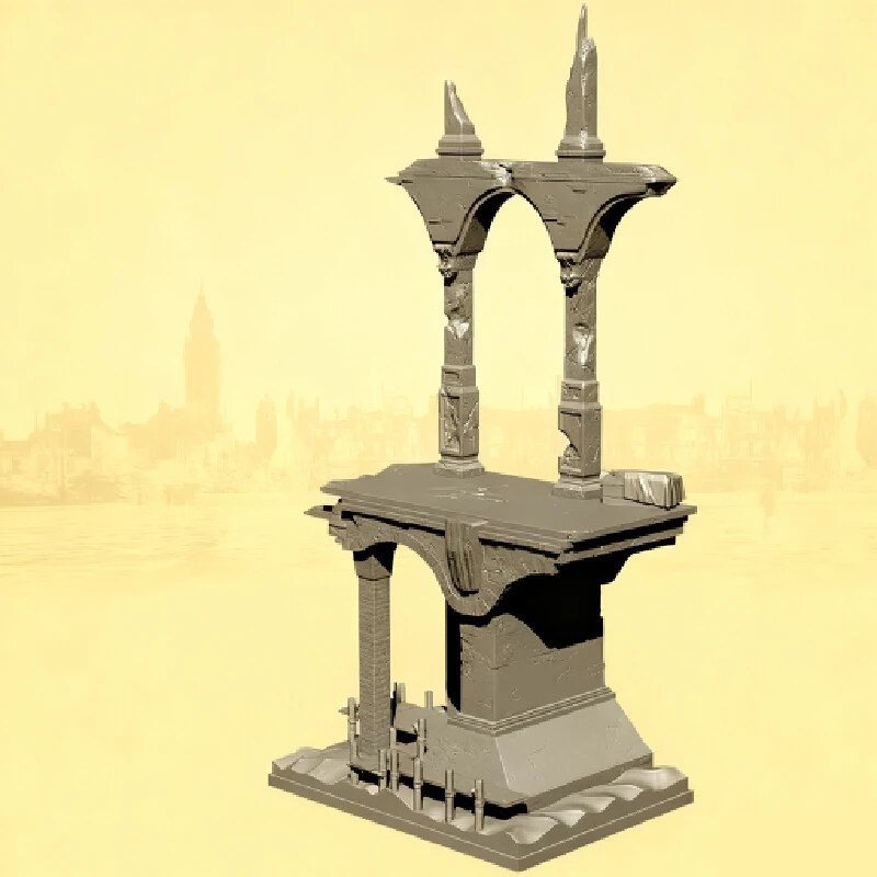 

1/35 Resin Model Figure Bridge Scene Platform Gk Micro Miniature 3d Printed White Model Toy Unassembled And Unpainted Kit