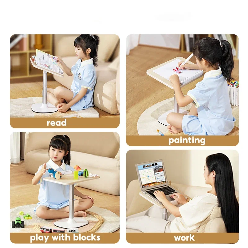 Estantería para libros de lectura para niños, soporte de tableta de piso de cama de escritorio de madera maciza, puede levantar el Clip de libro de madera telescópico para bebés