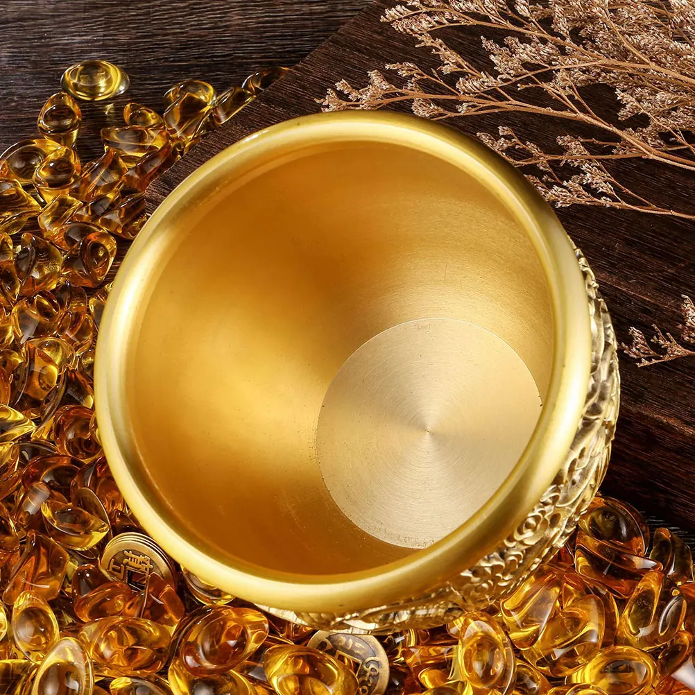 

Brass Chinese Basin Fortune Bowl Large Desktop Decoration Wealth Ornament Brass Treasure Bowl Metal Bowls,