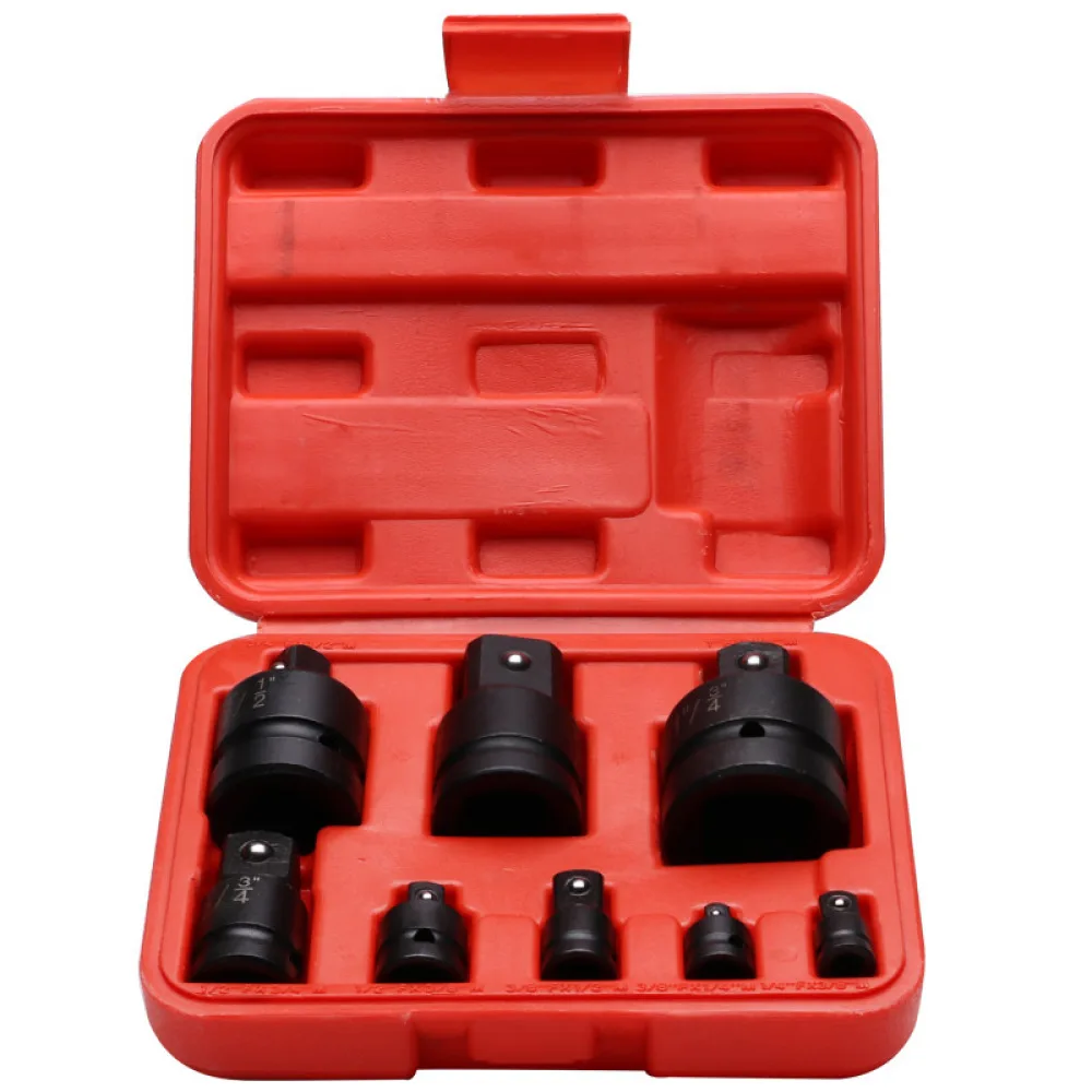 8pcs Socket Convertors+Heavy Duty Case Impact Socket Deep Tool Set Adaptor Convertor Reducer Garage Workshop Kit