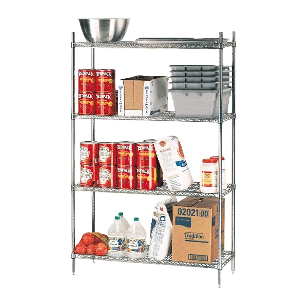 

Four Layer Chrome Plated Metal Storage Rack Suitable for Home Storage Organization Suitable for Living Room