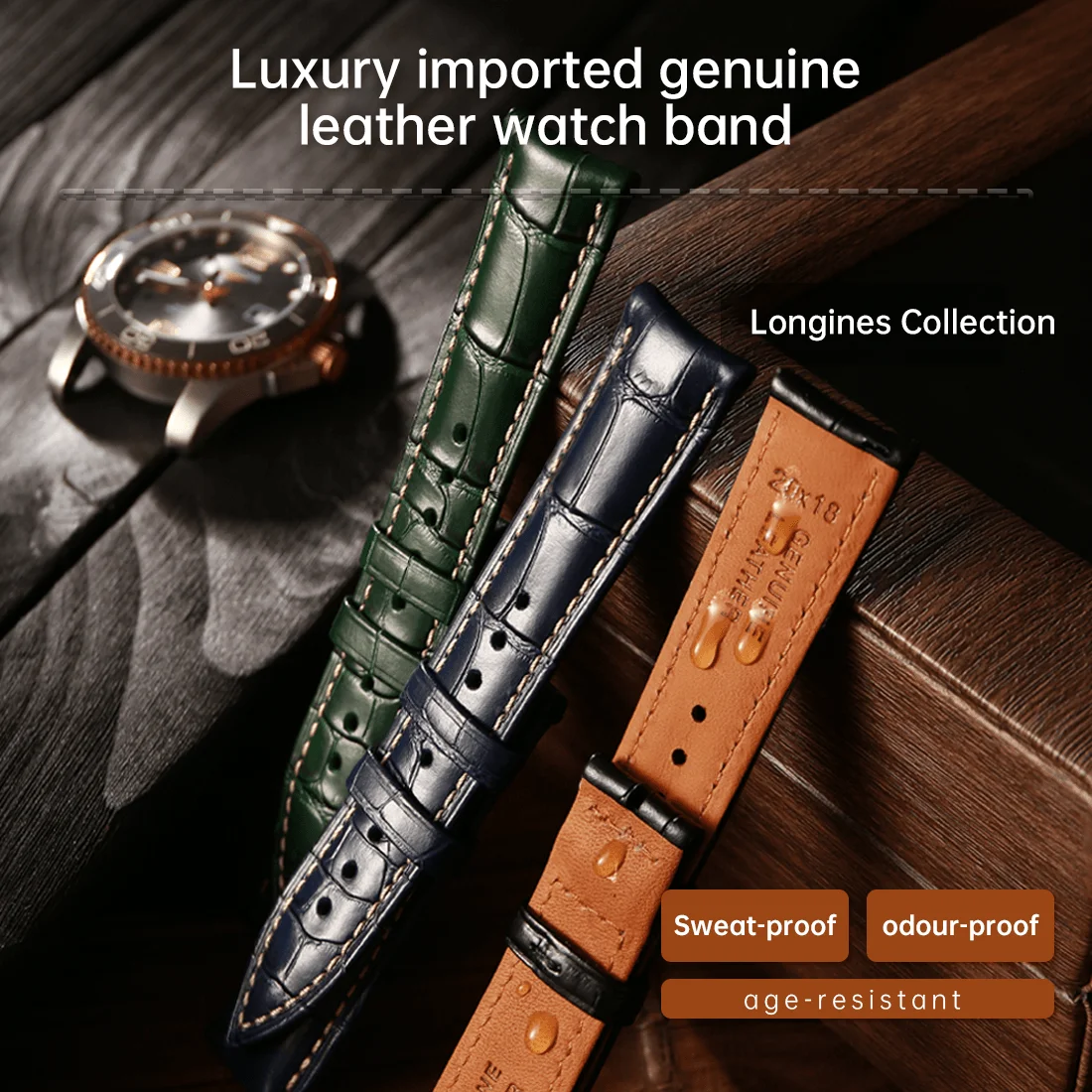 Maikes Top Quality Leather Watch Strap 20mm 22mm Accessories Watchbands Braceletes For Longines Jaeger-LeCoultre Watch Band