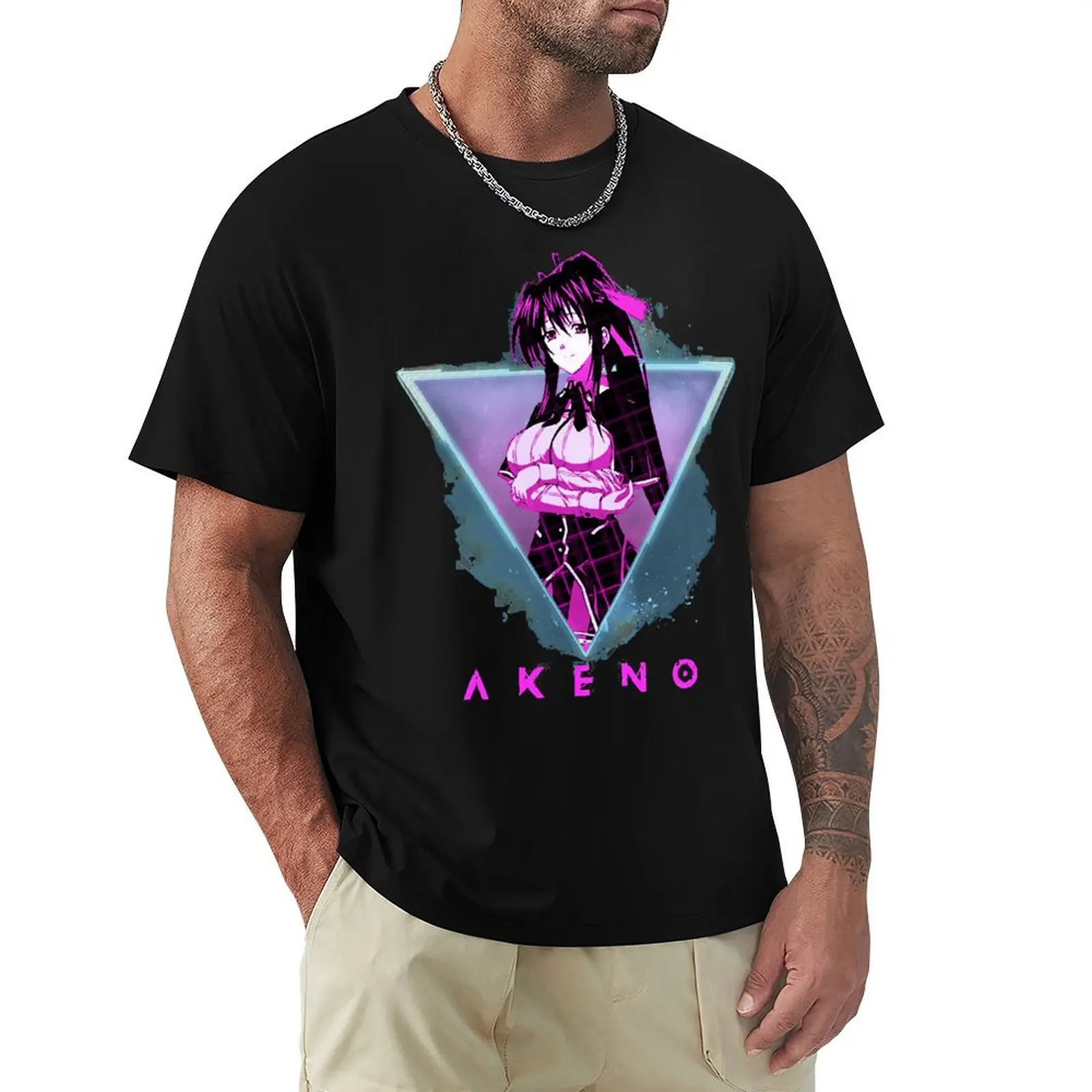 Akeno Himejima - Highschool DxD 80s Anime Shirt T-shirt sports fans kawaii clothes summer top Men's t-shirts