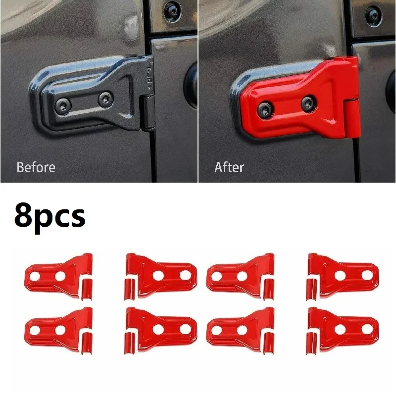 8pcs Car Door Hinge Cover Trim Black High Quality ABS Auto Exterior Parts For Jeep Wrangler JK Unlimited 4-Door & 2 Door