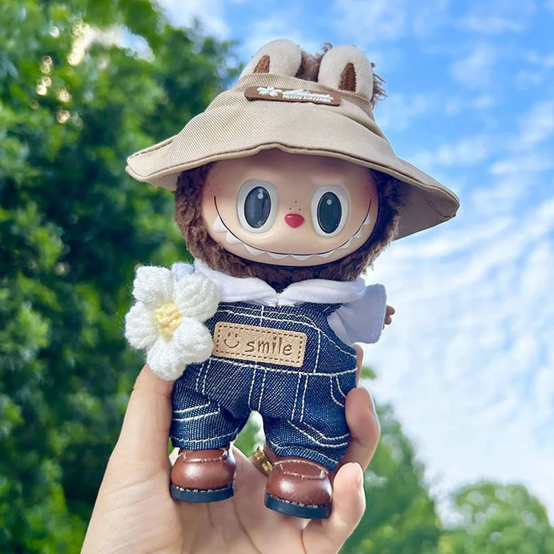 

Cute 17cm Doll'S Clothes New Style Flower Hoodie Accessories Korea Kpop Exo Jumpsuit Clothing for Labubu Idol Dolls DIY Gifts