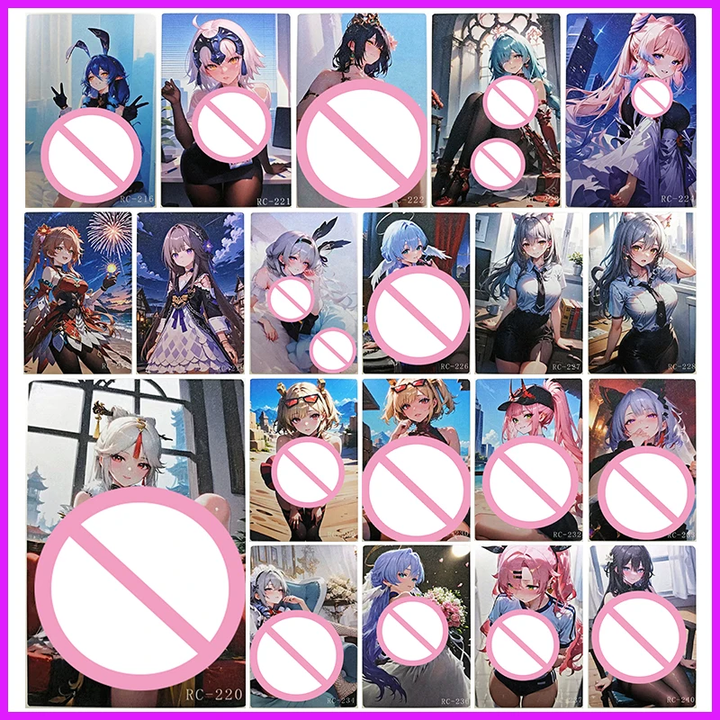 

Anime Goddess Story Rare A6 RC Collectible Cards Ruan Mei Robin Bronya Kokomi Eula Alter Sparkle Toys for Boys Birthday Gift