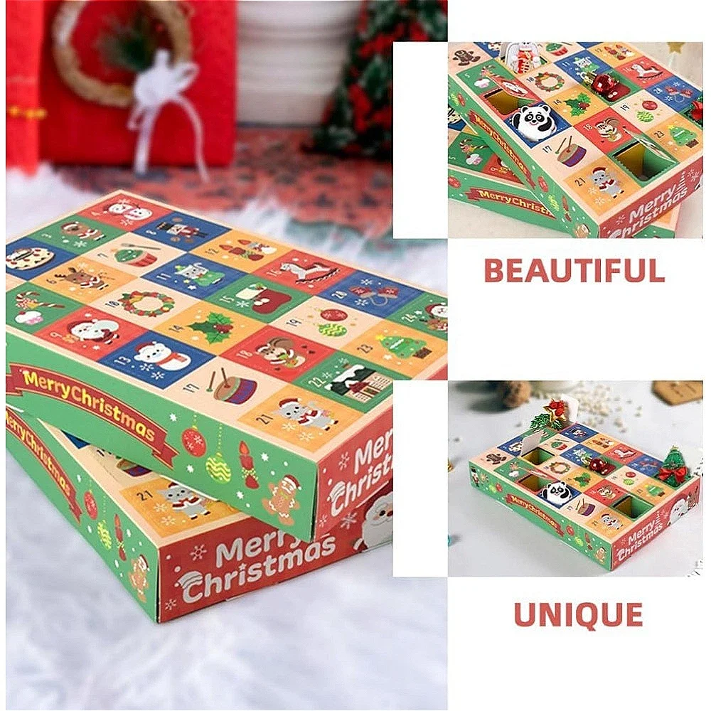 Calendários de advento de natal para preencher caixas de calendários de advento diy 24 vazio preenchível calendário de contagem regressiva de natal 24 dias caixas de presente