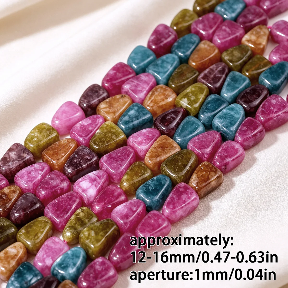 10mm Natural Stone Triangular Tourmaline-Colored Handmade DIY Jewelry Bead Loose Beads Bracelets Necklaces Decorative Accessorie
