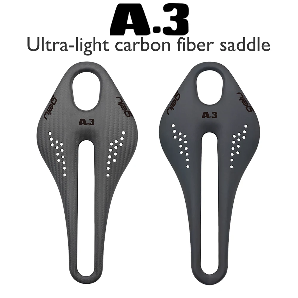 A.3 Carbon Fiber Saddle Mountain Road Matte Gloss Fashion Black 255*124mm Suitable for Gravel Road Bicycle Accessories