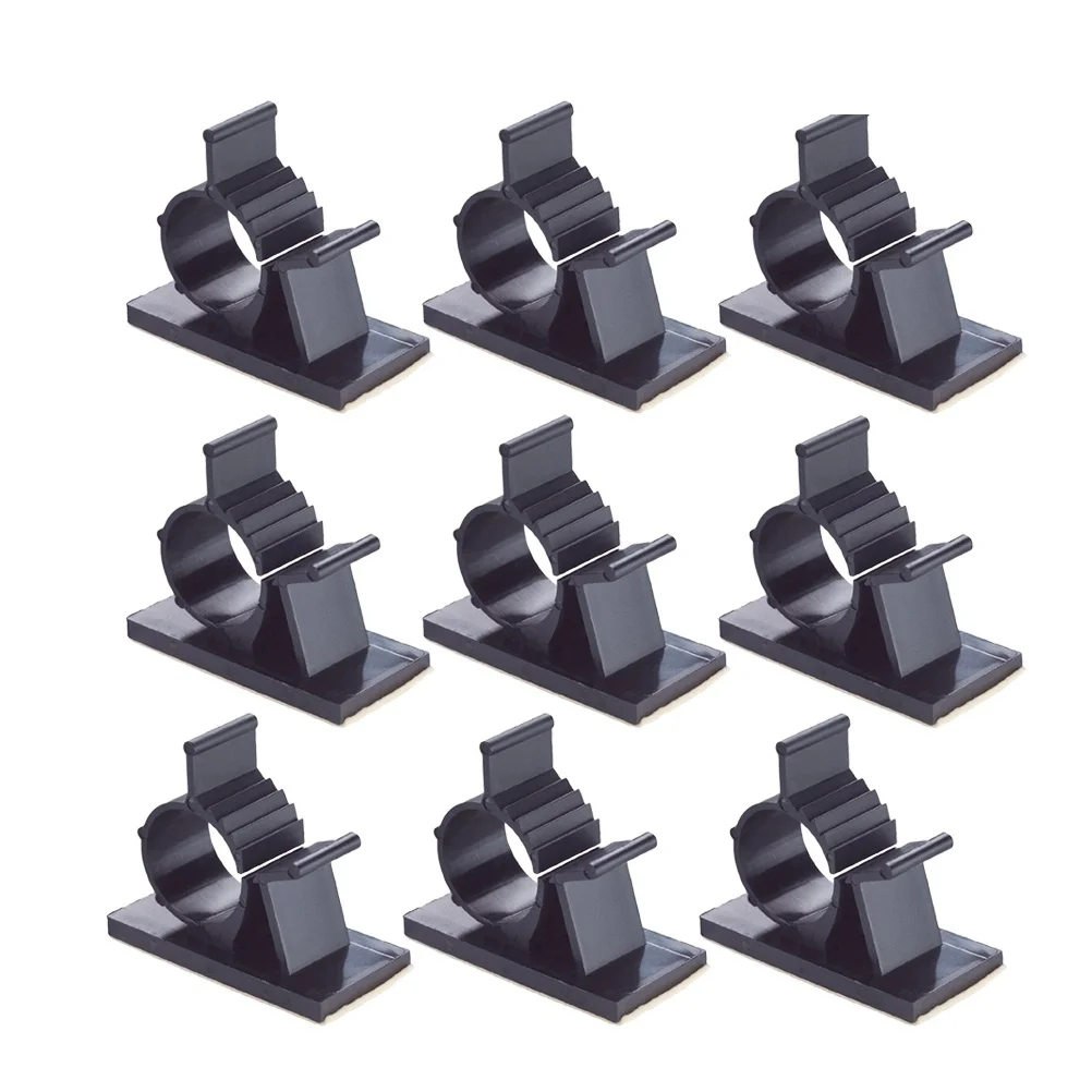 

50pcs Cable Clips Wire Management Adhesive Backed Plastic Clamps For Desk Cord Organizer Holder Mount On Any Surface