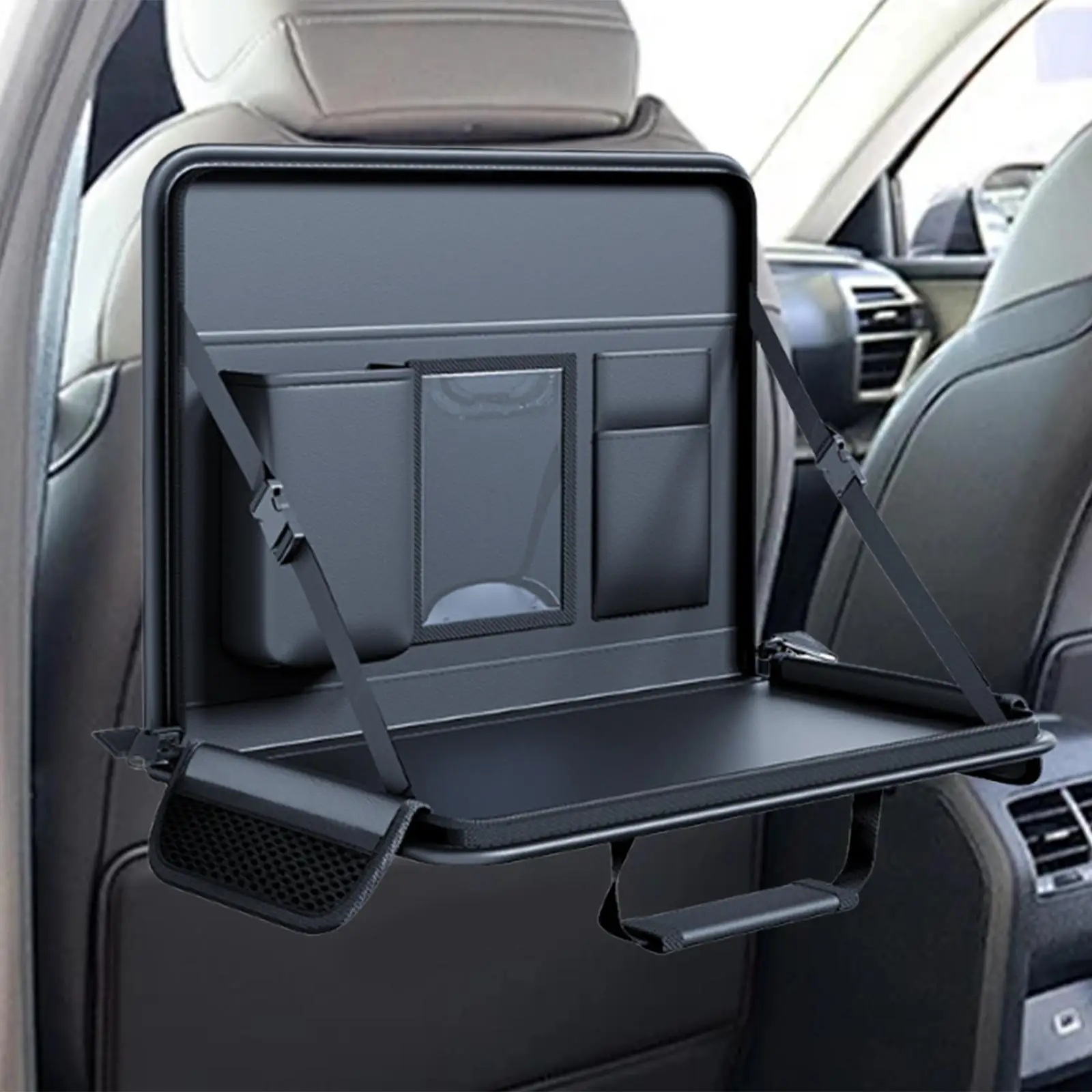 

Laptop Steering Wheel Desk Steering Wheel Eating Tray Car Back Organizer Portable Storage Tablet Bag for Backseat Tablet